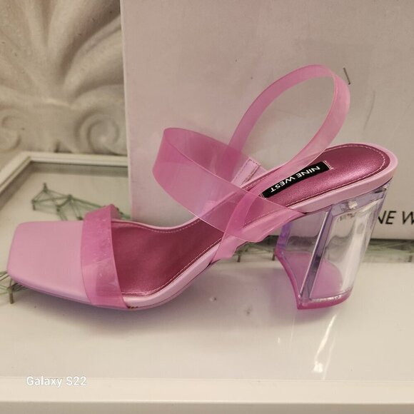 Nine West Pink "Tenia" Heeled Sandals. NIB. Size 10 - Picture 1 of 12